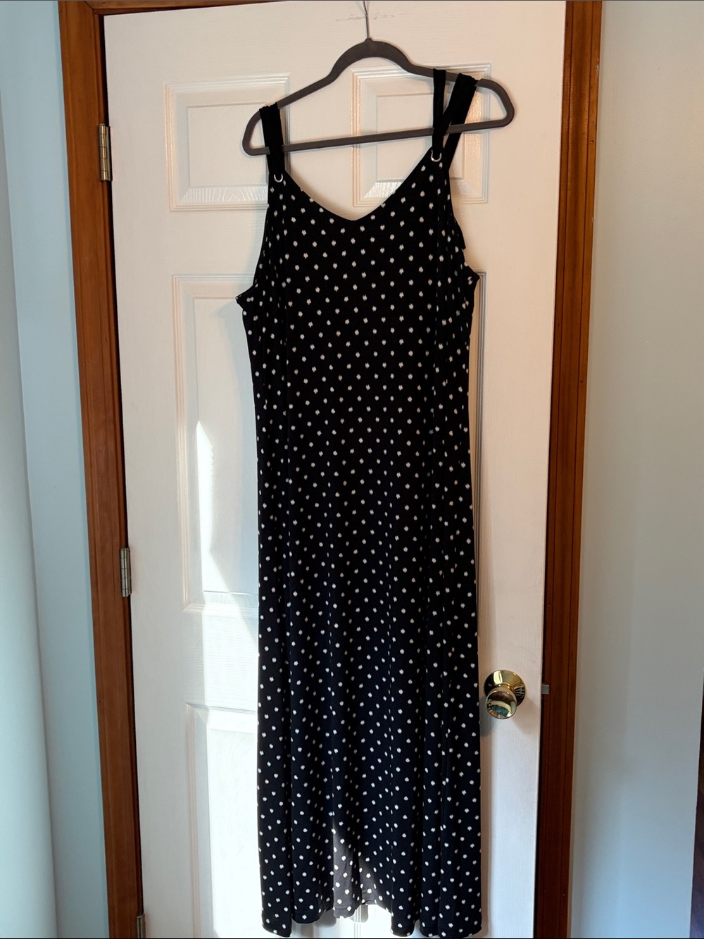 Chico's Black Maxi Dress with White Polka Dots